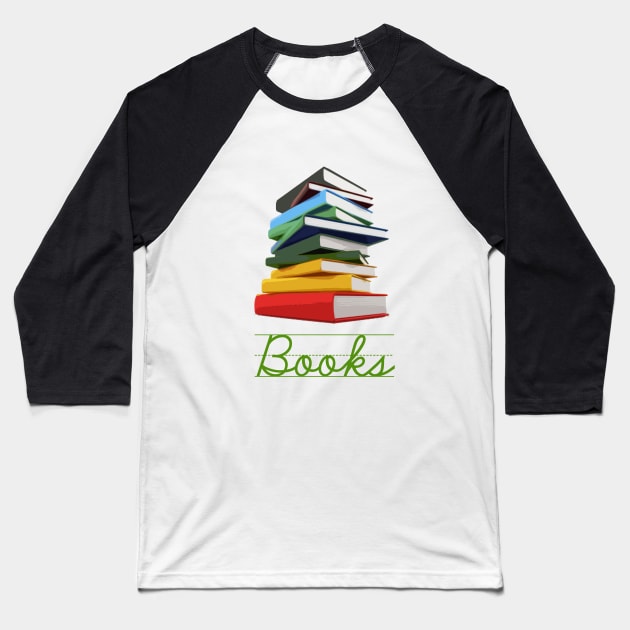Books Baseball T-Shirt by antsp35